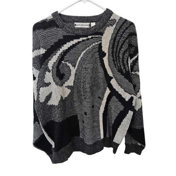 Men's Vintage (Fall of "89) Abstract Landscape Cosby Long Sleeve Sweater, XL - Picture 1 of 8